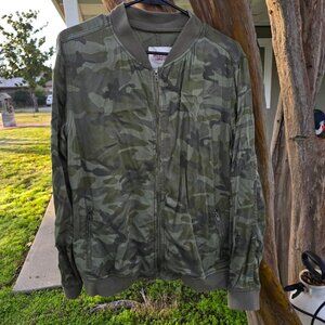 Mossimo Supply Co Women Olive Green Camo Military Style Full Zip Jacket XXL